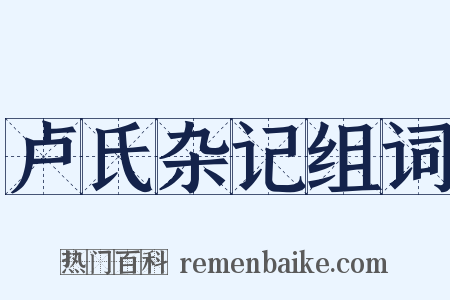 卢氏杂记组词是什么意思的图片